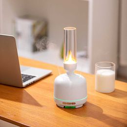 Humidifiers Electric Aroma Essential Diffuser Ultrasonic Air Humidifier For Bedroom Luxury Candle Lighting Lamp Mist