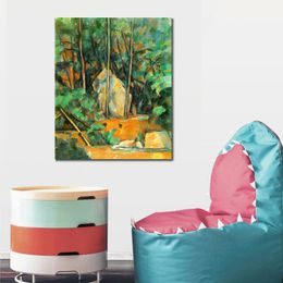 Handmade Artwork on Canvas Cistern in The Park at Chateau Noir Paul Cezanne Painting Countryside Landscapes Office Studio Decor