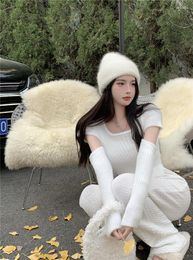 Women's Sweaters Make White Square Collar Knitting Render Unlined Upper Garment Of Female In The Winter Design Feeling Small Chic Tops