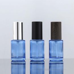 50pcs 30ml Pump Bottles Refillable Blue Bottle Lotion Packaging Glass Empty Travel Perfume Skincare Container #RT35 Qrvkm