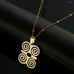 Pendant Necklaces Stainless Steel African Adinkra Symbol DWENNIMMEN Humility And Strength Jewellery