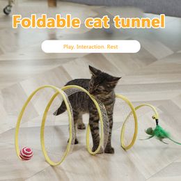 S Shape Simulation Mouse Cat Toy Color Random Tunnel Shape Cat Balls Lightweight Natural Materials Sisal Hemp Pets Accessories