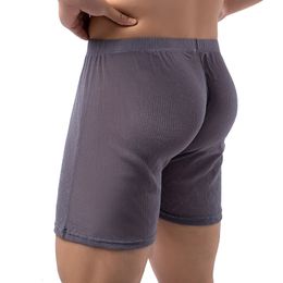 Underpants Mens Shorts Comfort Breathable Underpants Mesh Long Boxers Underwear for Men Panties Innerwear Homewear 230615