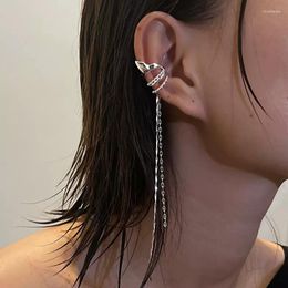 Backs Earrings Minimalist Long Tassel Threader Drop For Women Chain Shaped Ear Bone Clips Girls Jewellery Gift 2023