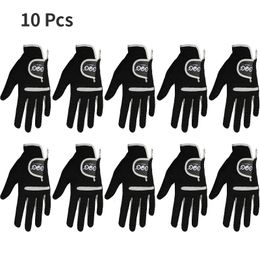 Sports Gloves 10 pcs Golf Black can wear on left and right hand fabric lycra soft breathable Professional gloves Drive Cycling Outdoor 230615