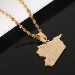 Pendant Necklaces Stainless Steel Syria Map Flag Vacuum Necklace Fashion Syrians Charms Jewelry