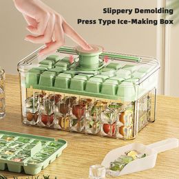 Ice Cream Tools Press Type Cube Tray With Storage Box Maker Kitchen Gadget Bucket Mould for Beer Quickfreeze 230615