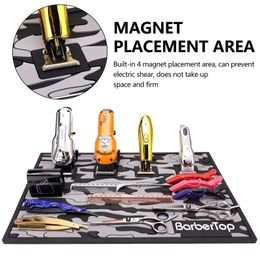 Other Hair Cares Barber Tools Organiser Mat Hairstylist Magnetic Strip Station Pad Antiskid Silicone Storage Mat Salon Table Heat Resistant Tray 230616