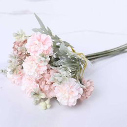 Dried Flowers Artificial Hydrangea Home Wedding Garden Decoration Long Branch Bouquet DIY Bridal Silk Flower Acc