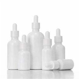 10ml 15ml 30ml 50ml 100ml Glass Dropper Bottles With Pipettes White Essential Oil Bottles Gold Cap For Aromatherapy Colhg