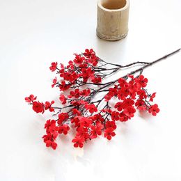 Dried Flowers New Gypsophila plum artificial flower white branch high quality baby breath fake long bouquet home wedding decoration