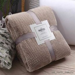 Blanket Solid Soft Warm Fleece Blanket and Bedspreads Living Room Bedroom Air Conditioning Bed Blanket For Sofa Bedding R230616