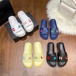 Ivory Sandal Multicolors Slippers Womens Summer Slides Thick Bottom Letter CHANL Flip Flops Platforms Mule Pool Casual Dress Shoes Lady Sliders