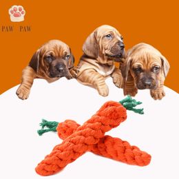 Carrot Woven Toy For Dogs Puppy Chew Toys Durable Braided Bite Teething Stick Cat Molar Cotton