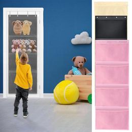 Storage Bags Stuffed Animal With Visible Mesh Pockets Large Hanging Bag Door Children Toy Household Organizer Cloth Doll Collection