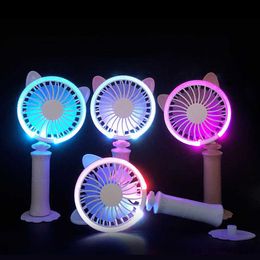 Electric Fans USB Mini Night Light Desktop Portable Rechargeable Student Children's Toys Electric R230616