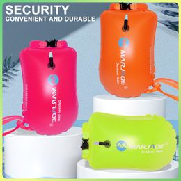 Inflatable Floats tubes Safety Swim Buoy Inflatable Flotation Drift Bag With Waist Belt PVC Lifebelt For Open Water Swimming Sports Outdoor Swim Tool 230616