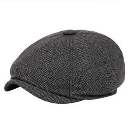 Berets Men beret vintage Herringbone Gatsby Tweed hat Newsboy Beret Hat spring Flat Peaked Beret Hats Z0613