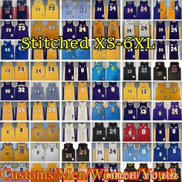 Mitchell und Ness Lebron 23 James Custom XS-6XL Retro Ed Basketball-Trikots Earvin 32 Johnson Jerry 44 West Dennis 73 Rodman Wilt 13 Chamberlain #24 96-97