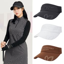 Snapbacks Golf Hat Women Open Top Korean Sun Visor Black And White Glof Protection Cap 230615