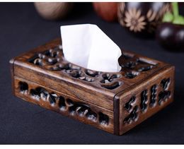 Tissue Boxes & Napkins Thai Retro Wood Box Living Room Creative European Tray Paper Napkin