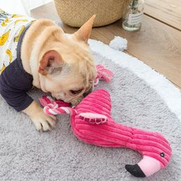 Pet Dog Squeaky Toys Interactive Cute Animal Flamingo Shape Dog Chew Toy Training Products Puppy Sound Toys For Small Meduim