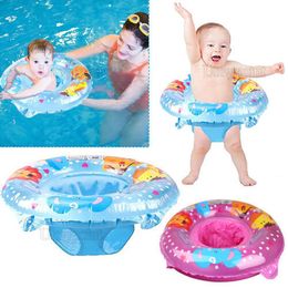 Inflatable Floats tubes Baby Seat Float Swim Ring Double Handle Safety Inflatable Infant Kids Swimming Pool Rings Water Toys Swim Circle For Kids 230616