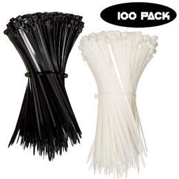 New 100 Pcs Nylon Zip Ties Cable Self-locking Plastic Wire Zip Ties Set 3*100mm 3*150mm Industrial Supply Fasteners Hardware Cable