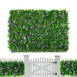 Decorative Flowers Artificial Privacy Fence Screen Faux Ivy Leaf Hedges Long Panels Indoor Outdoor Garden Deck Balcony