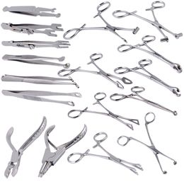 Labret Lip Piercing Jewelry 1PC Professional Steel Puncture Tool Opening Closing Needle Ball Clamp Plier Different Shape Tweezers Kits 230615