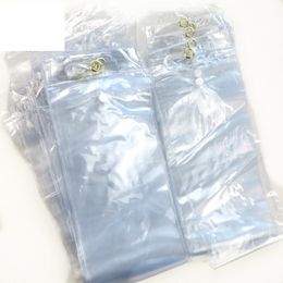 PVC Plastic package Bags Packing Bags with Pothhook 12-26inch for Packing hair wefts Human Hair Extensions Button