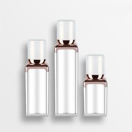 15ml 30ml 50ml square acrylic airless bottle for lotion emulsion foundation liquid cosmetic packing pearl white rose gold Xoctg