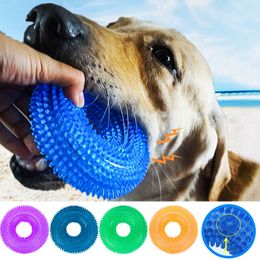 Pet Dog Durable Chew Toy Balls TPR Teeth Clean Sounding Squeaky Toys For Puppy Molar Chew Training