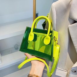Evening Bags Fashion PVC Jelly Bag Women Transparent Handbag Summer Beach Clear Shoulder Luxury Messenger Leather