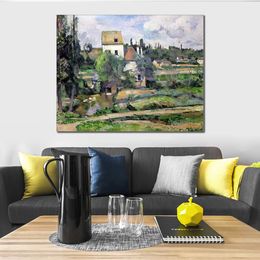 Abstract Landscape Canvas Art Landscape Near Auvers Paul Cezanne Oil Painting Handmade Impressionistic Artwork