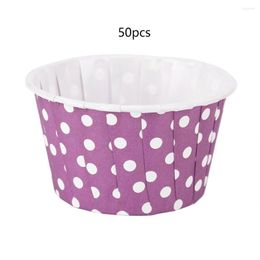 Baking Tools 50PCS Mini Cupcake Liners Paper Round Cake Cups Muffin Cases Home Party Wedding Purple