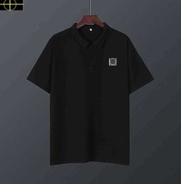 brand stone jacket polos island Summer Classic Solid Mercerized Cotton Polo Shirt Men's Short Sleeve Stone T-shirt Is land Casual Versatile10XL2341