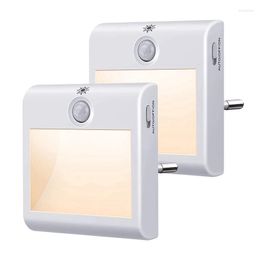 Luzes noturnas Tomada de luz infantil com sensor de movimento (ligado/automático/desligado) para escada de quarto plugue UE