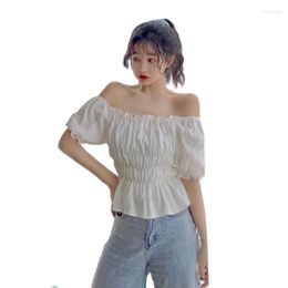 Women's T Shirts Summer Sexy Women Vintage Retro Steampunk Victorian Half Sleeve Off Shoulder Tops Solid Color Gothic Lady