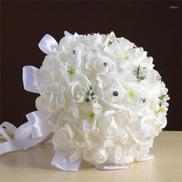 Decorative Flowers White Artificial Flower Wedding Decoration Fake Bouquets Simulation Holding Country Style Party