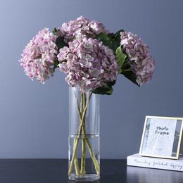 Dried Flowers High Quality Simulation Fork Hydrangea Silk Bouquet Home Living Room Dining Table Wedding Decoration Fake Artificial