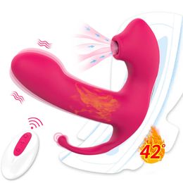 Sex toy massager Remote Control Wearable Heated Sucking Dildo VibratorG-Spot Backyard Massager Anal Vagina Clitoris Stimulator Toy For Women