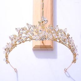 Hair Clips Baroque Retro Crystal Bridal Tiaras Women Sliver Crowns Rhinestone Pageant Prom Diadem Bride Headband Wedding Accessories