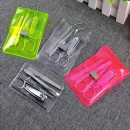 5pcs/set Stainless Steel Pedicure Scissors Tweezer Knife Ear Pick Utility Nail Clipper Kit Manicure Set SN808 Kvofq