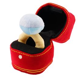 Creative Box Plush Toy Love Diamond Case Stuffed Pet Chew Toy Sounds Puppies Kids Cute Soft Dog Bitter Interested Toys