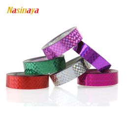 Dance Ribbon 5pcs pack Rhythmic Gymnastics Decoration Holographic Tapes RG Prismatic Glitter Gimnasia Ritmica Artistic Hoops Stick 230615