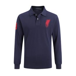 mens polos shirts big horse autumn long sleeve casual fashion long polo shirts