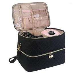 Storage Bags Nail Polish Organizer Case Carrying Portable Travel Double-layer Box Cosmetic Lipstick Handbag