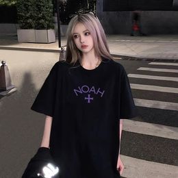 Monochrome Cross Round Neck Short Sleeve Niche Design Fashion Summer Loose Men's and Women's T-shirt