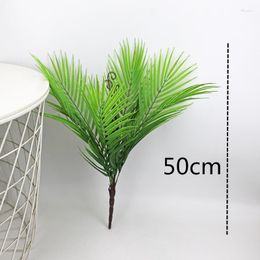 Decorative Flowers Artificial Palm Tree Green Leaf Plants Plastic Potted Bonsai Leaves Garden Home Wedding Table Ornaments Decoration